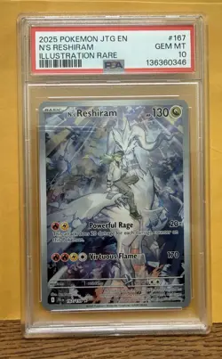 Pokemon N's Reshiram 167/159 Journey Together Card PSA 10 - Image 2