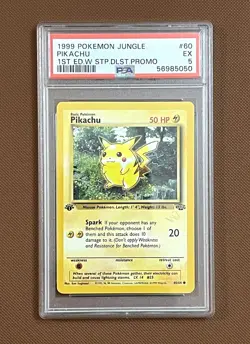 1999 Pokemon Pikachu W Stamped WOTC Promo Jungle 1st Edition 60/64 PSA 5 EX - Image 1