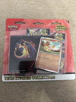 Pokemon TCG Charmander Tech Sticker Collection Ascended Heroes 3 Pack Blister - Image 1