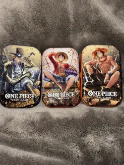 One Piece TCG Tin Set Luffy P-075 Sabo P-073 Ace P-074 Promo No Packs - Image 4