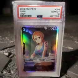 2024 One Piece Nami 3D2Y ST14-006 Parallel Rare SR - PSA 10 Gem Mint - Image 1