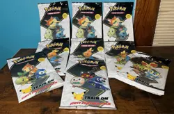 LOT OF NINE (9) 2021 Pokemon First Partner Packs w/ 27 Jumbo cards and 18 packs - Image 2