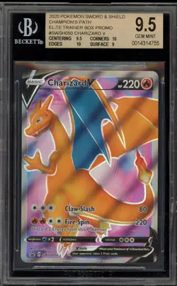 Pokemon Charizard V Champion's Path ETB Full Art Promo SWSH050 BGS 9.5 - Image 1