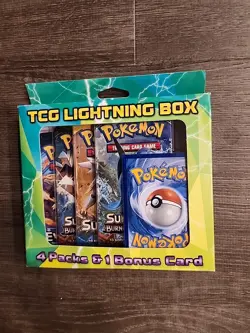 Pokemon TCG Lightning Set Booster 4 Packs 1 Bonus Card Coin NEW - Image 1