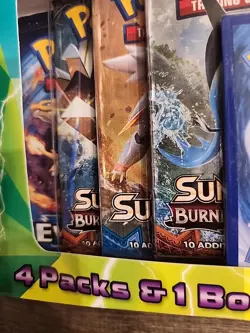 Pokemon TCG Lightning Set Booster 4 Packs 1 Bonus Card Coin NEW - Image 2