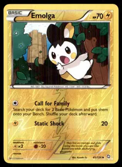 2012 Black & White - Dragons Exalted Reverse Holo Emolga Basic/Uncommon #45 - Image 1