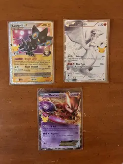 Lot Of 3 Pokemon Celebration Cards NM/M (Reshiram, Mewtwo & Luxray) - Image 1