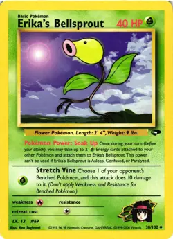 Pokemon TCG Erika's Bellsprout 38/132 Gym Challenge Regular Unlimited LP - Image 1