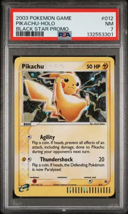 2003 Pokemon Game Pikachu Holo Black Star Promo PSA 7 EX Series E-Reader Vintage - Image 1