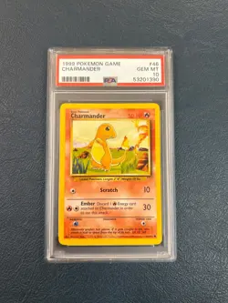 1999 POKEMON GAME BASE SET UNLIMITED 46 CHARMANDER PSA 10 GEM MINT - Image 1