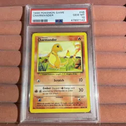 1999 Charmander Base Set Unlimited #46 Pokemon Game PSA 10 Gem Mint - Image 1