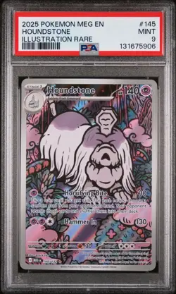 2025 POKEMON MEG EN-MEGA EVOLUTION ILLUSTRATION RARE #145 HOUNDSTONE PSA 9 - Image 1