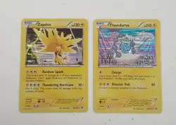 Pokemon TCG Card Lot Of 2 Rare Holo From Legendary Treasures Zapdos Thundurus - Image 1