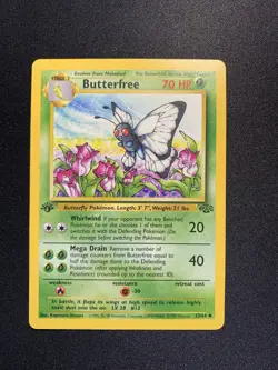 Pokemon Card Butterfree “d” 1st Edition Uncommon Jungle 33/64 LP Error WOTC - Image 1