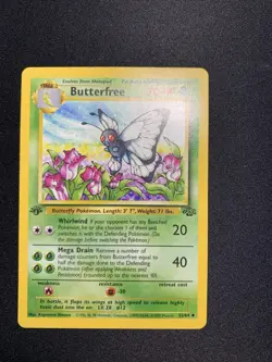 Pokemon Card Butterfree “d” 1st Edition Uncommon Jungle 33/64 LP Error WOTC - Image 2