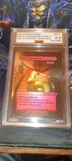 Happy Anniversary #1 Divorced Dads 2024 Age of Alimony Promo Card Graded 9.5 AGS - Image 3