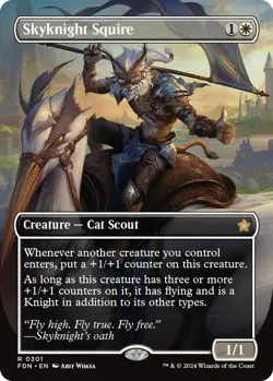 Foil Skyknight Squire (Borderless) Foundations LP 301 - Image 1
