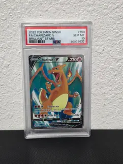 Charizard V 153/172 Full Art Brilliant Stars PSA 10 GEM MINT Pokemon TCG - Image 1