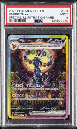 2025 POKEMON PRE EN-PRISMATIC EVOLUTIONS #161 UMBREON EX PSA 9 - Image 1