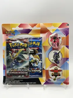 Pokemon XY Evolutions & Sun Moon Crimson Invasion Booster Packs Blister Pin Set - Image 1