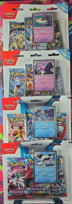Pokemon Stellar Crown & Paradox Rift 3-Pack Blisters (Lot of 4) SEALED NEW - Image 1