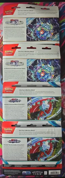 Pokemon Stellar Crown & Paradox Rift 3-Pack Blisters (Lot of 4) SEALED NEW - Image 2