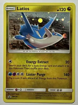 Latios SM136 (MP) •HD SWIRL• Holo Rare Sun & Moon: Black Star Promo 2018 Pokemon - Image 1