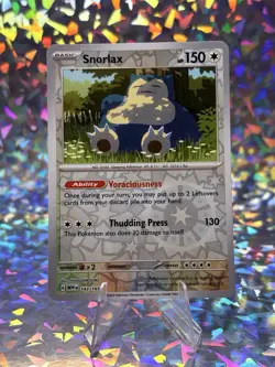 Snorlax - 143/165 - SV: Scarlet & Violet 151 - Reverse Holo - Pokemon - NM - Image 1