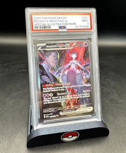 2025 POKEMON DRI EN-DESTINED RIVALS #231 TEAM ROCKET'S MEWTWO EX PSA 9 - Image 1