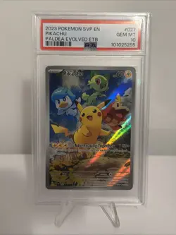 Pokemon Pikachu 2023 Black Star Promo Card 027 Paldea Evolved ETB PSA 10 - Image 1