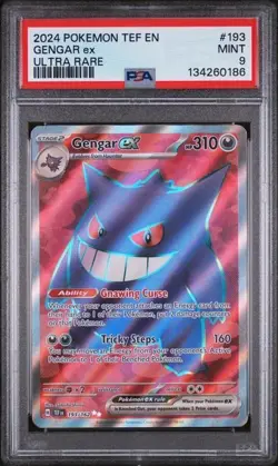 2024 POKEMON TEF EN-TEMPORAL FORCES #193 GENGAR ex ULTRA RARE - PSA 9 MINT - Image 1