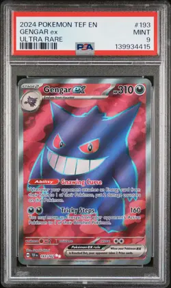 2024 POKEMON TEF EN-TEMPORAL FORCES ULTRA RARE #193 GENGAR EX PSA 9 - Image 1