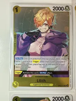 Lilith OP13-113 Carrying On His Will 4 Foil Card Play Set Lot One Piece - Image 2