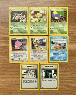 Nintendo Pokemon TCG Neo Genesis 8 Card Lot - Ariados, Sunflora, Oddish - Image 1