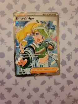 Emcee's Hype 220/182 Sv10: Destined Rivals Holo Card NM Condition - Image 1