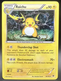 Pokemon TCG Raichu 49/162 Breakthrough XY Cracked Holo English MP Card - Image 1