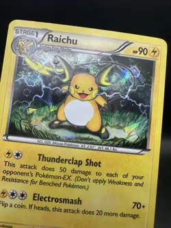 Pokemon TCG Raichu 49/162 Breakthrough XY Cracked Holo English MP Card - Image 3