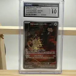 Pokemon TCG Team Rockets Meowth Card 203/182 Destined Rivals PSA 9 - Image 1