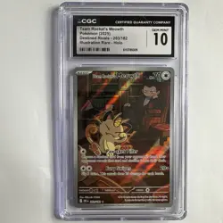 Pokemon TCG Team Rockets Meowth Card 203/182 Destined Rivals PSA 9 - Image 3