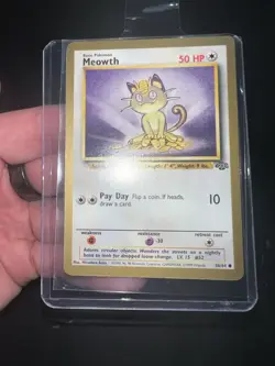 1999 Pokemon TCG Meowth Gold Border Jungle Promo Vintage Card 56/64 NM - Image 1