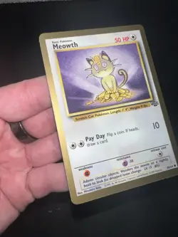 1999 Pokemon TCG Meowth Gold Border Jungle Promo Vintage Card 56/64 NM - Image 3