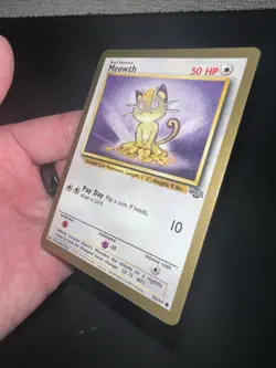 1999 Pokemon TCG Meowth Gold Border Jungle Promo Vintage Card 56/64 NM - Image 4