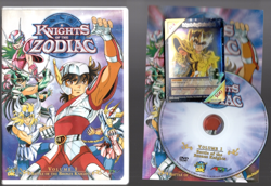 Knights of the Zodiac Volume 1 OOP DVD with Trading Card Battle Bronze 1986 2004 - Image 1