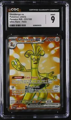 Pokemon Gholdengo ex #231/182 English CGC 9.5 2023 Pokemon Paradox Rift - Image 1
