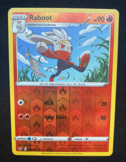 Raboot 033/202 Reverse Holo Uncommon - Pokemon Sword And Shield Base Set (LP) - Image 1