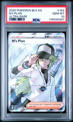 2025 POKEMON BLK EN-BLACK BOLT ULTRA RARE #163 N'S PLAN PSA 10 - Image 1