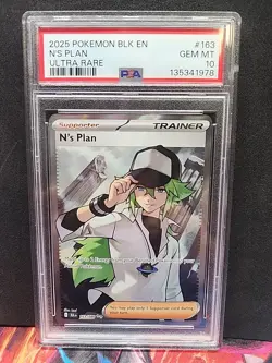 PSA 10 N'S PLAN ULTRA RARE #163 2025 POKEMON BLK EN BLACK BOLT - Image 1