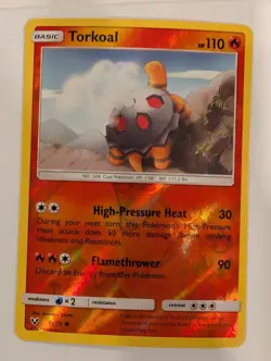 Torkoal 11/73 - Shining Legends Pokemon Reverse Holo Foil Nice! - Image 1