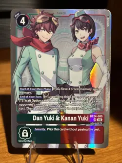 Digimon BT24 Time Stranger Bt24-085 Dan Yuki & Kanan Yuki SR Foil Card - Image 1