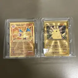 Pokemon Celebrations Gold Metal Charizard & Pikachu Cards 25th Anniversary Set - Image 1